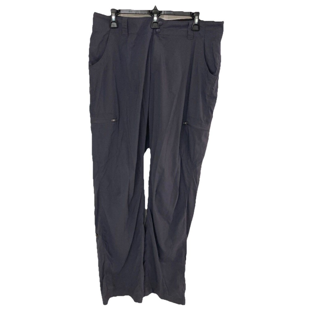 Women's LL Bean Vista Trekking Pants Mid-Rise Straight Leg Hiking Gray Size 14